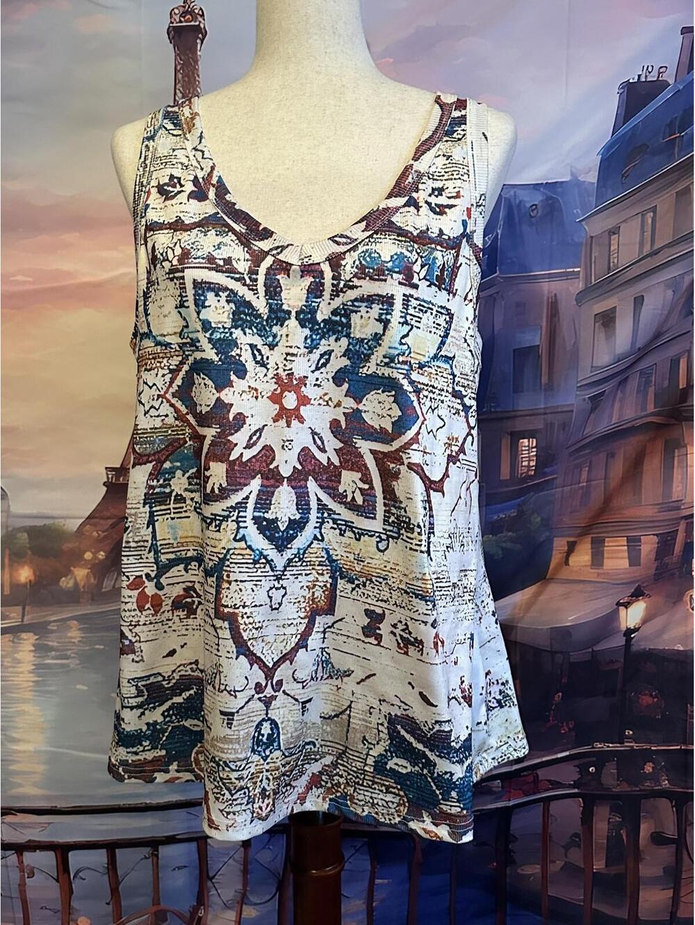 SHEIN Sleeveless Printed Tank Top Women’s Casual Summer - Picture 2 of 4